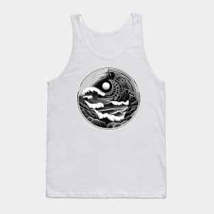 Mystic Tides: Moonlit Surf Tank Top